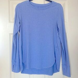 Blue long sleeve workout top